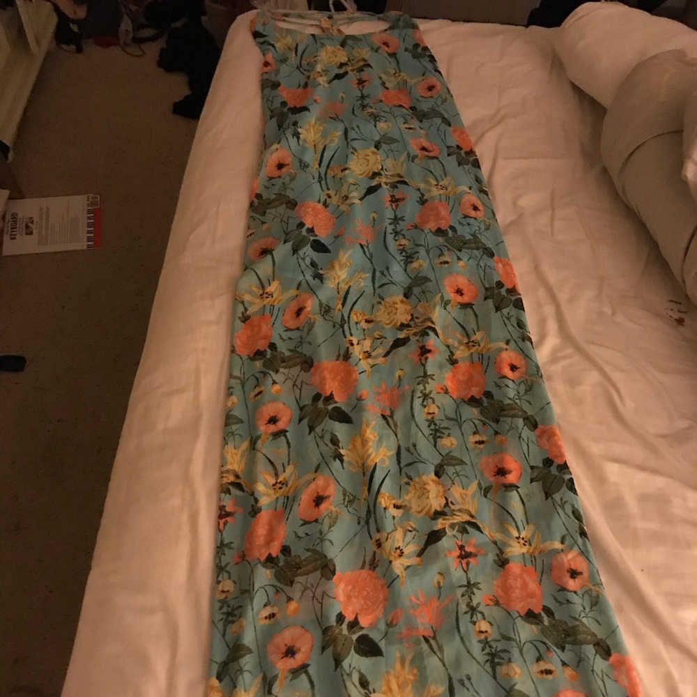 Blue floral maxi dress
